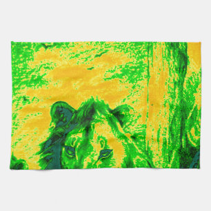 Night Vision Lion Art Fluorescent Print Kitchen Towel