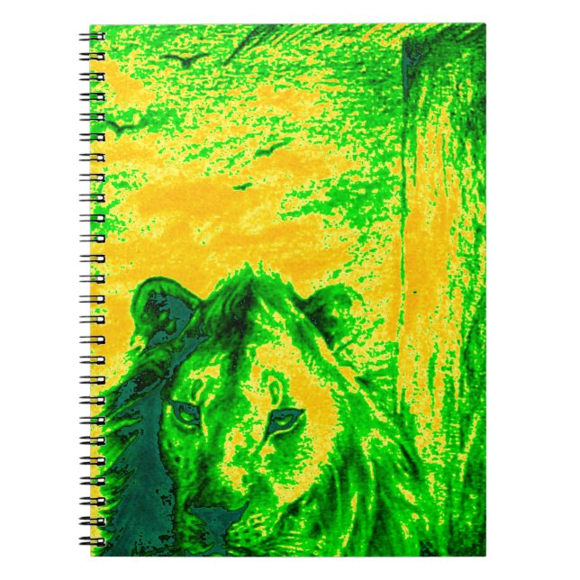 Night Vision Lion Art Fluorescent Print Notebook (Front)
