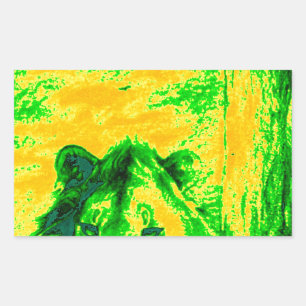 Night Vision Lion Art Fluorescent Print Sticker