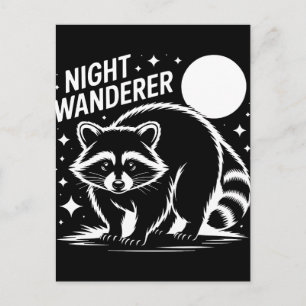 Night wanderer raccoon under the moonlight T-Shirt Holiday Postcard