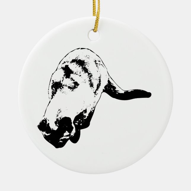 Night Watch, Heart Spark Ceramic Ornament (Front)