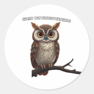 Night Watcher Classic Round Sticker