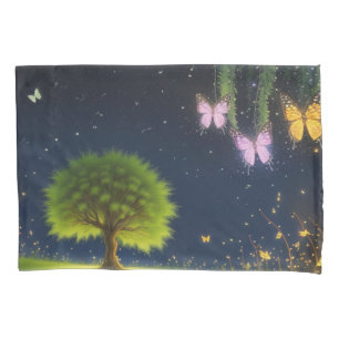 Night Willow Tree w/butterflies and fireflies Pillowcase