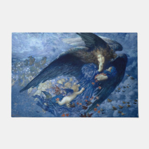 Night with her Train of Stars (Angel with Cherubs) Doormat