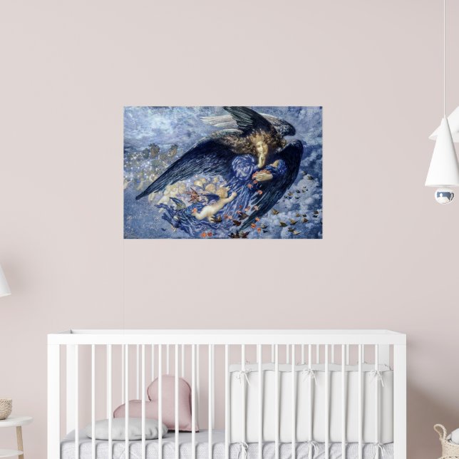 Night with her Train of Stars (Angel with Cherubs) Poster (Nursery 2)
