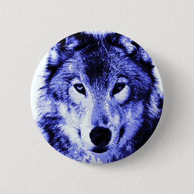 Night Wolf 2 Inch Round Button (Front)