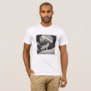Night Wolf Howl – Moonlight & Forest Aesthetic T-Shirt