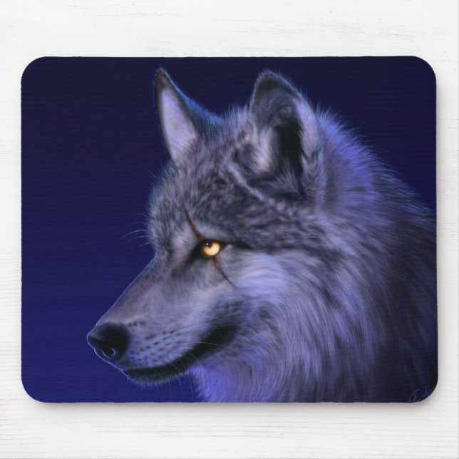 Night Wolf Mouse Pad (Front)