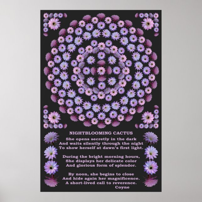 NIGHTBLOOM MANDALA 3 WITH POEM POSTER (Front)