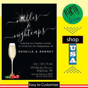 Nightcaps Nibbles Couples Douche Budget Invitation