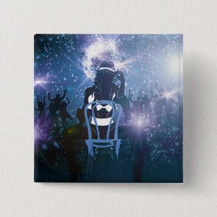 Nightclub dancing 2 inch square button
