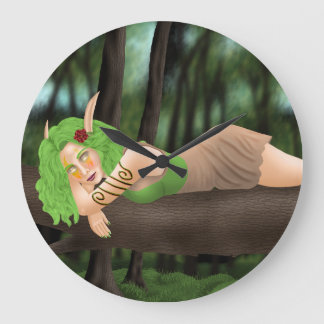 Nightelf child in the woods large clock