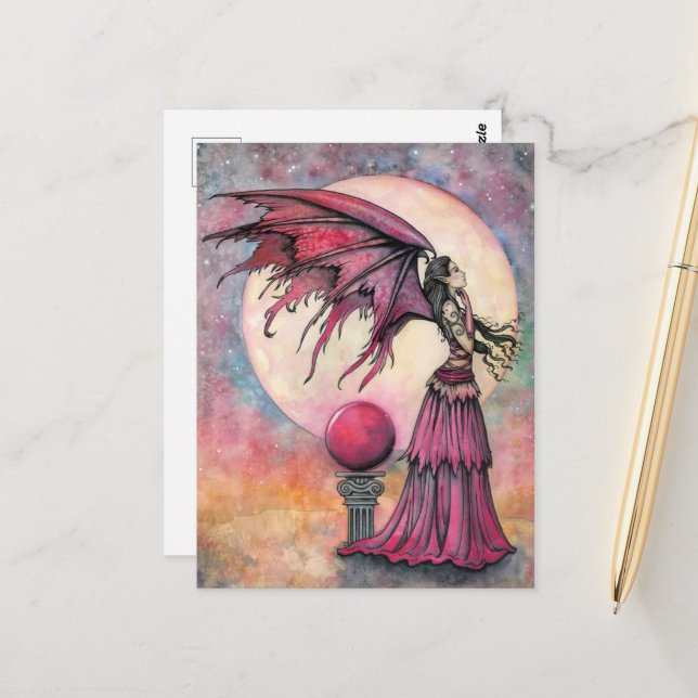 Nightfall Fantasy Fairy Art by Molly Harrison Postcard (Front/Back In Situ)
