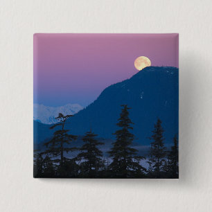 Nightfall in Alaska 2 Inch Square Button