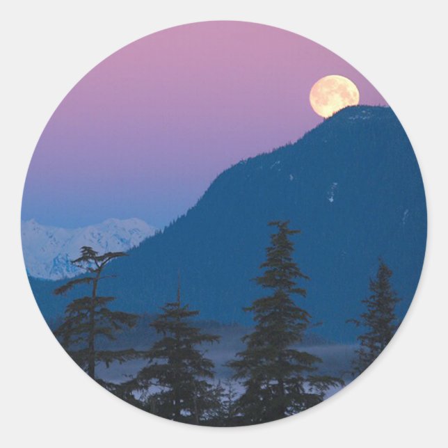 Nightfall in Alaska Classic Round Sticker (Front)