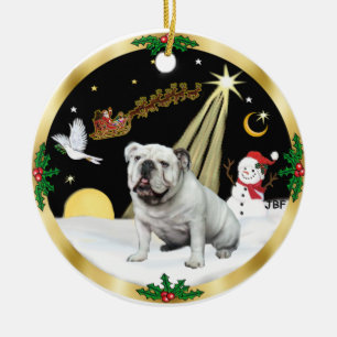 NightFlight- English Bulldog Ceramic Ornament