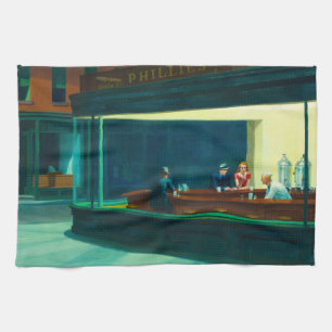 Nighthawks, 1942 by Edward Hopper Kitchen Towel