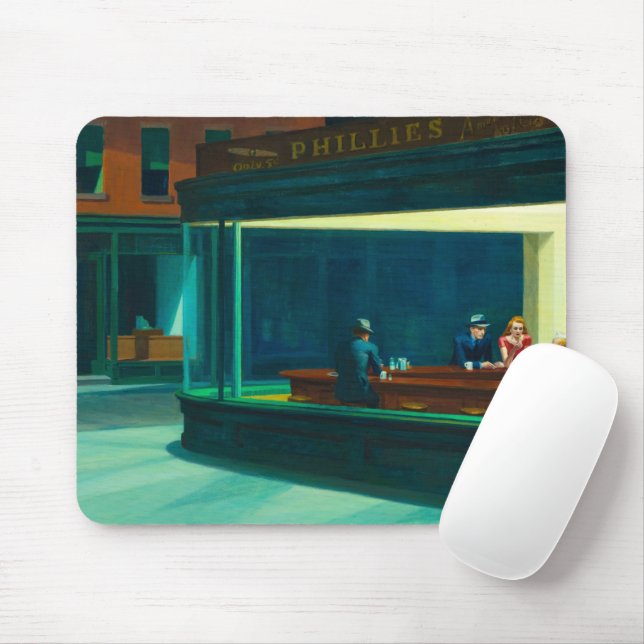 Nighthawks, 1942 by Edward Hopper Mouse Pad (With Mouse)