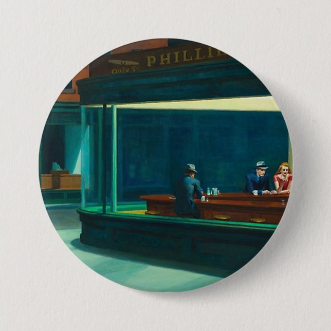 Nighthawks Edward Hopper 3 Inch Round Button (Front)