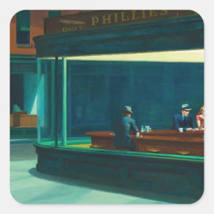 Nighthawks Edward Hopper Square Sticker