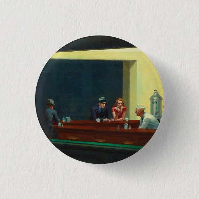 Nighthawks painting by Edward Hopper  1 Inch Round Button (Front)