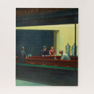 Nighthawks painting by Edward Hopper Jigsaw Puzzle