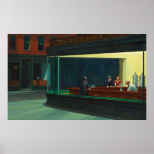 Nighthawks painting by Edward Hopper Poster