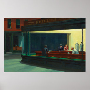 Nighthawks painting by Edward Hopper Poster