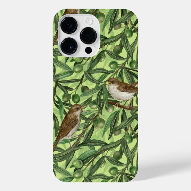 Nightingales in the olive tree 2 iPhone case (Back)
