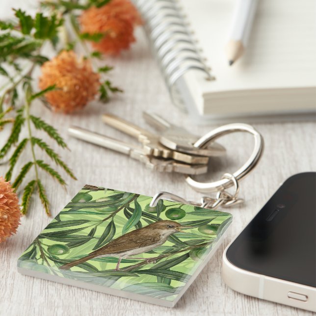 Nightingales in the olive tree 2 keychain (Front Right)