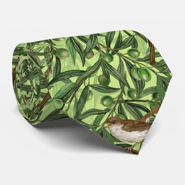 Nightingales in the olive tree 2 tie (Rolled)