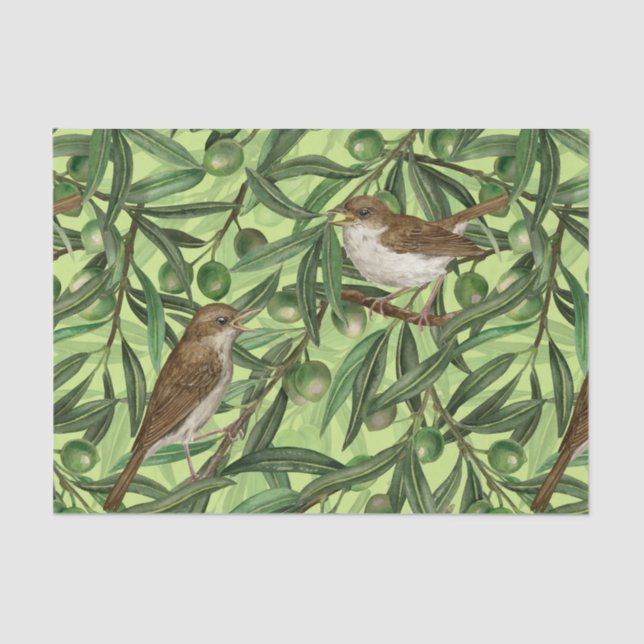 Nightingales in the olive tree 2 tissue paper (Front)