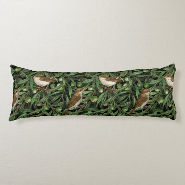 Nightingales in the olive tree 3 body pillow (Front)