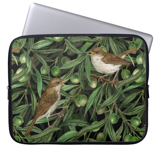 Nightingales in the olive tree 3 laptop sleeve (Front)