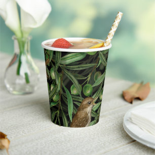 Nightingales in the olive tree 3 paper cups