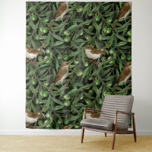 Nightingales in the olive tree 3 tapestry