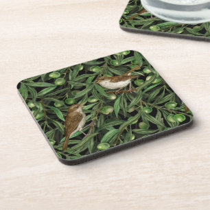 Nightingales in the olive tree coaster
