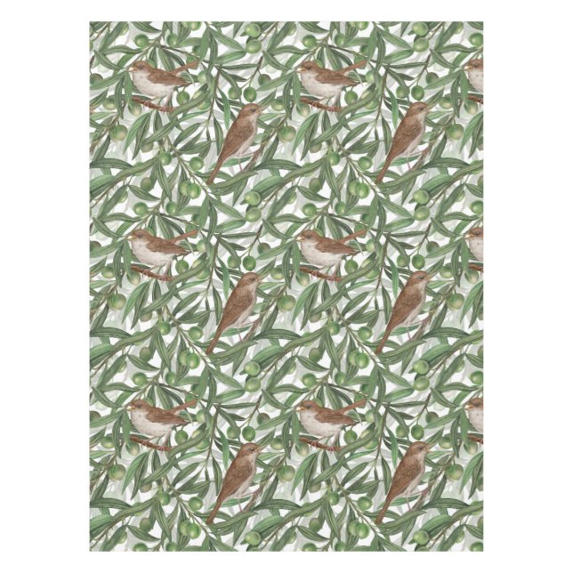 Nightingales in the olive tree tablecloth (Front)