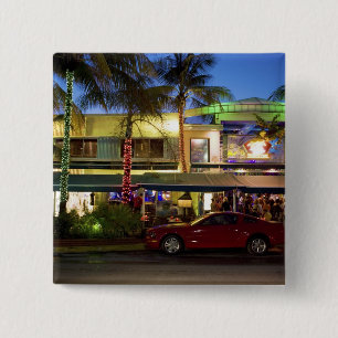 Nightlife on Ocean Drive, South Beach, Miami 2 Inch Square Button