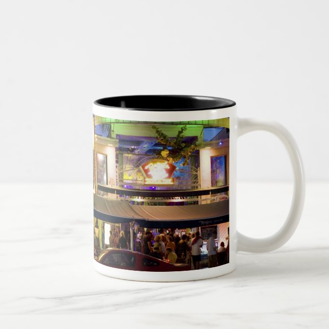 Nightlife on Ocean Drive, South Beach, Miami Two-Tone Coffee Mug