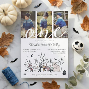 Nightmare Before Christmas 1st Birthday - Photo Invitation
