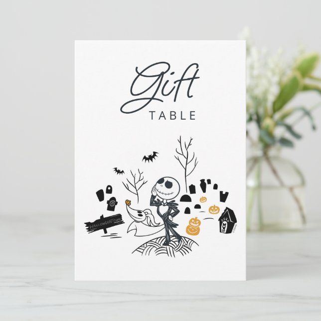Nightmare Before Christmas Birthday Gift Table Card (Standing Front)