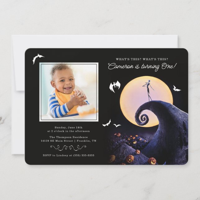 Nightmare Before Christmas Birthday - Photo Invitation (Front)