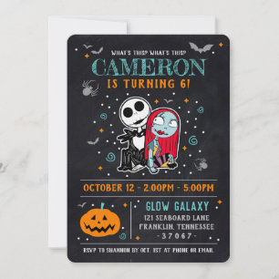 Nightmare Before Christmas Chalkboard Birthday Invitation
