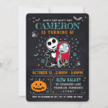 Nightmare Before Christmas Chalkboard Birthday Invitation<br><div class="desc">Step into a realm where eerie charm meets celebratory flair with this captivating Nightmare Before Christmas chalkboard birthday invitation. The design immerses you in a gothic atmosphere reminiscent of Tim Burton’s iconic world, with a dark, hand-drawn chalkboard background setting the stage for a mysterious yet festive celebration. Prominently featured are...</div>