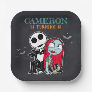 Nightmare Before Christmas Chalkboard Birthday Paper Plate