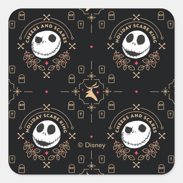Nightmare Before Christmas | Cheers and Scares Square Sticker (Front)