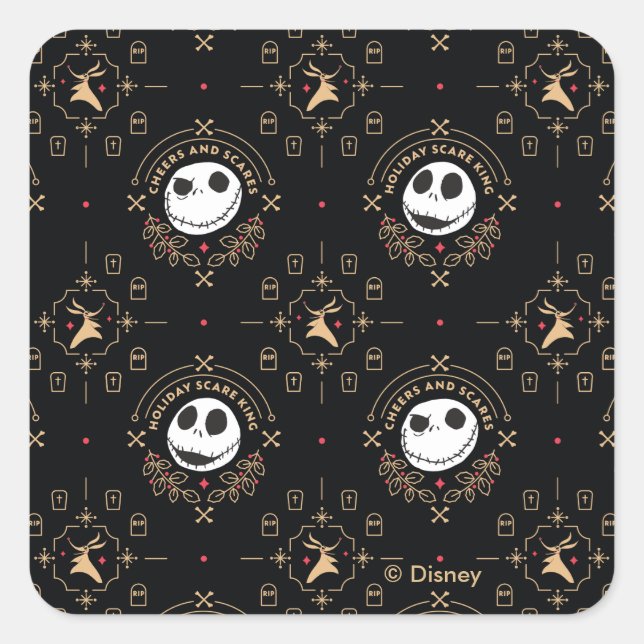 Nightmare Before Christmas | Cheers and Scares Square Sticker (Front)