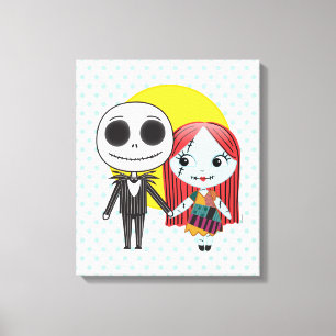 Nightmare Before Christmas   Jack & Sally Emoji 4 Canvas Print