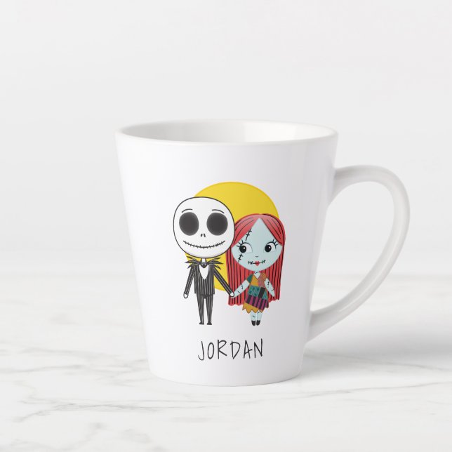 Nightmare Before Christmas | Jack & Sally Emoji Latte Mug (Right)